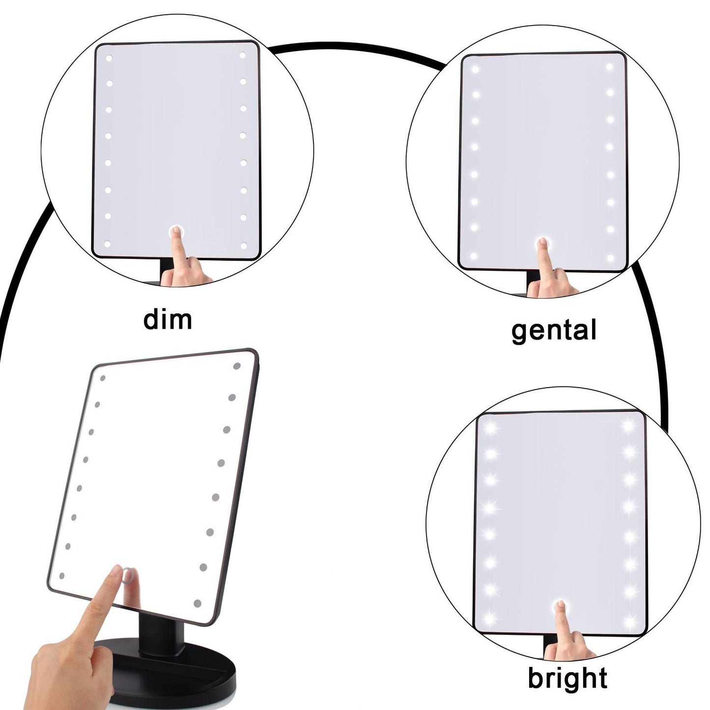 Desktop Makeup Mirror with Lamp
